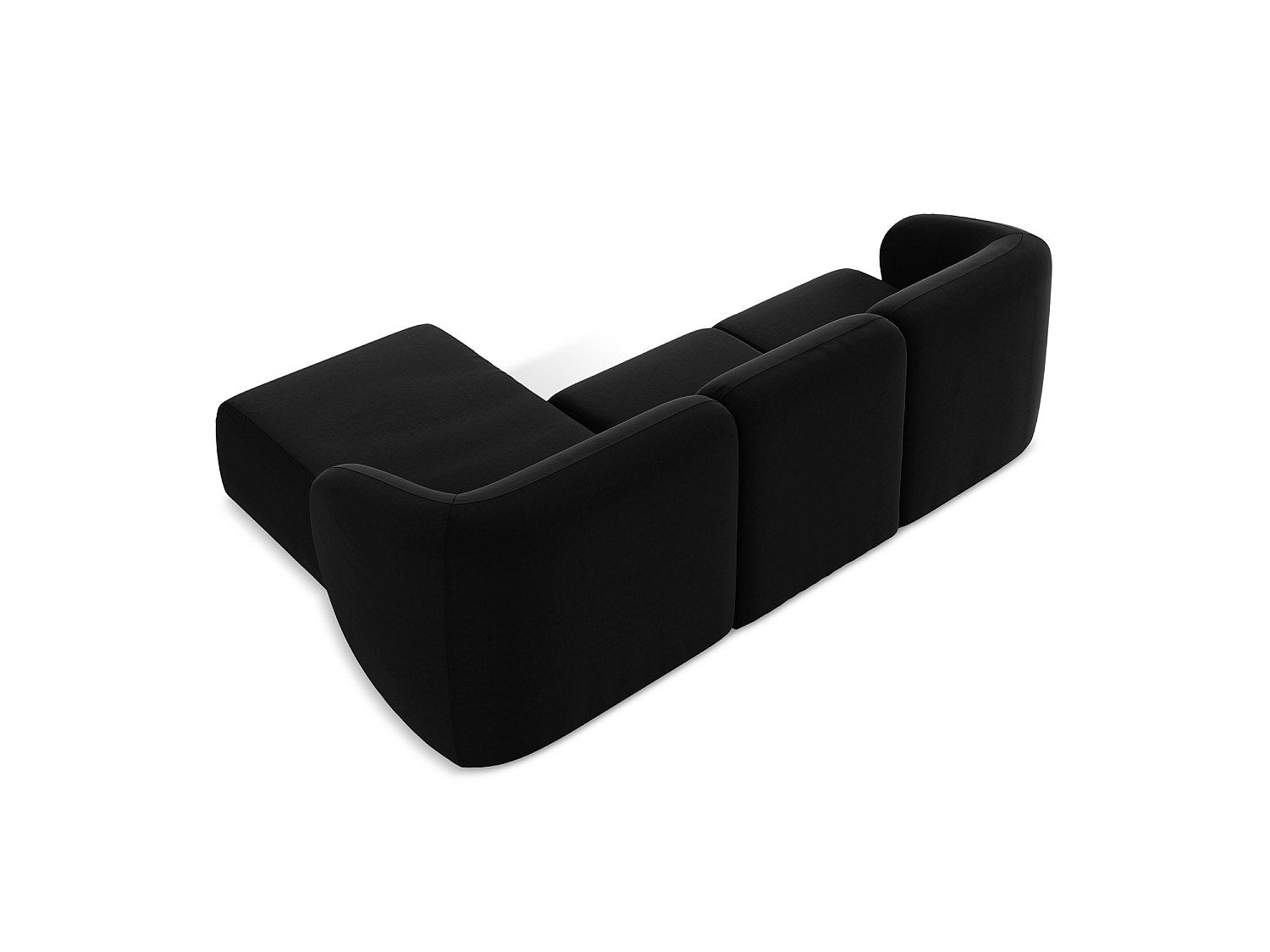Canapé modulable 3 places noir tissu