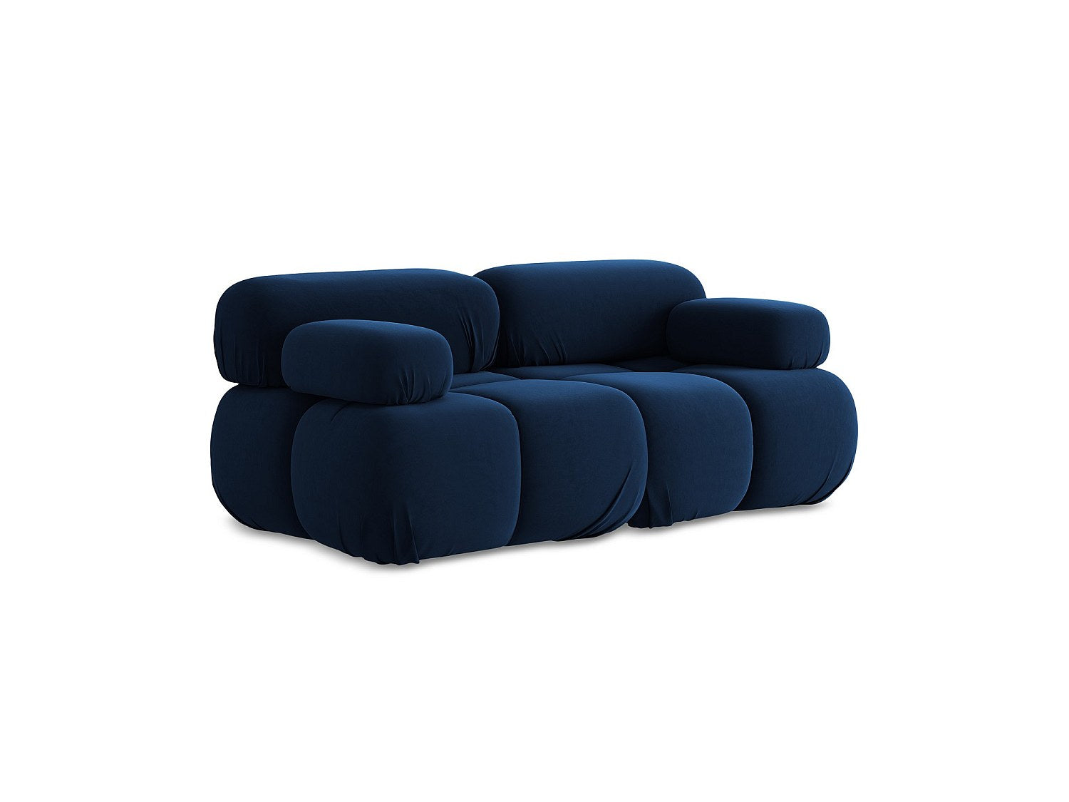 Canapé modulable 2 places bleu velours