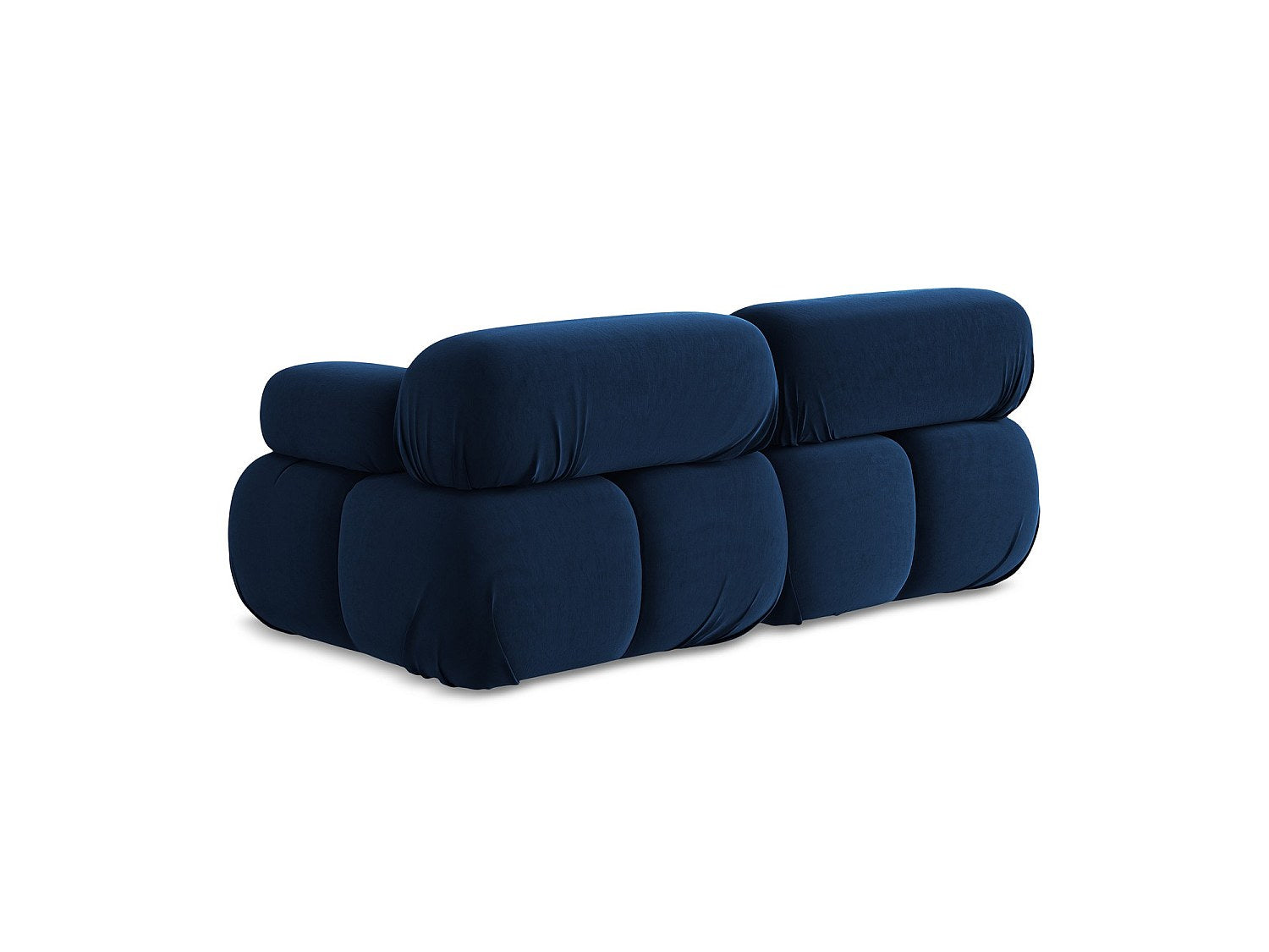 Canapé modulable 2 places bleu velours