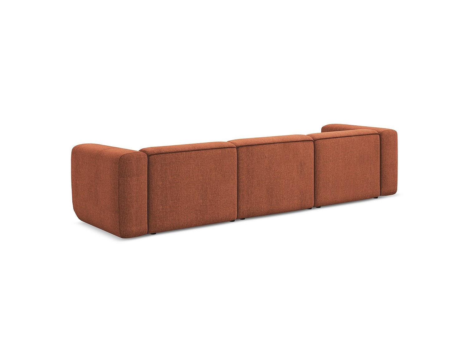 Canapé modulable 4 places orange tissu