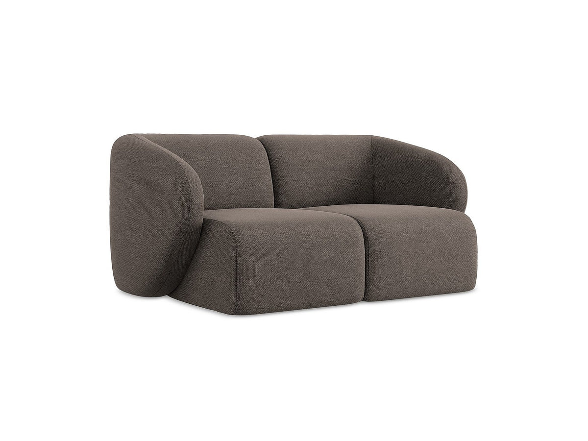 Canapé modulable 2 places marron tissu