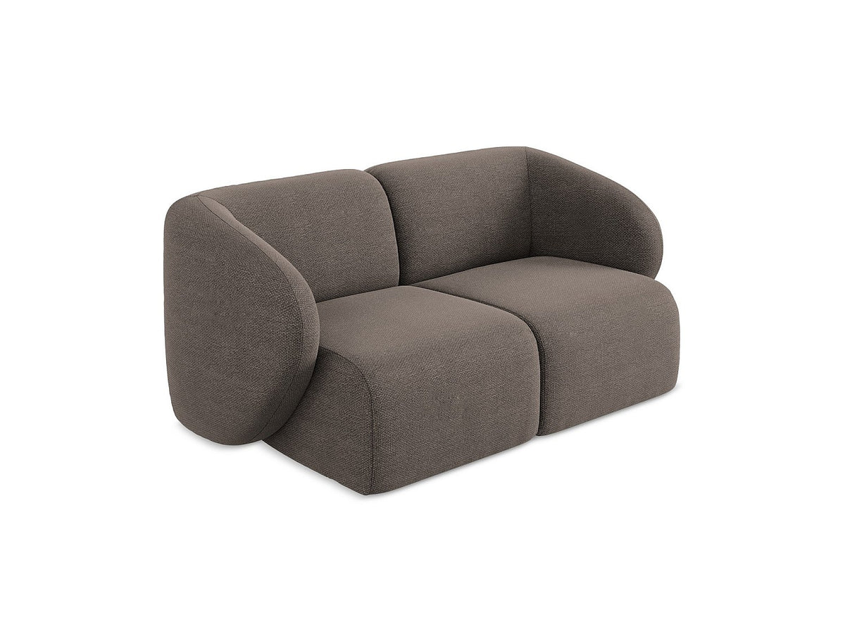 Canapé modulable 2 places marron tissu
