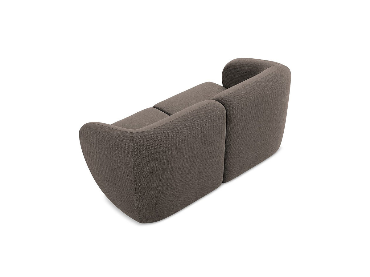 Canapé modulable 2 places marron tissu