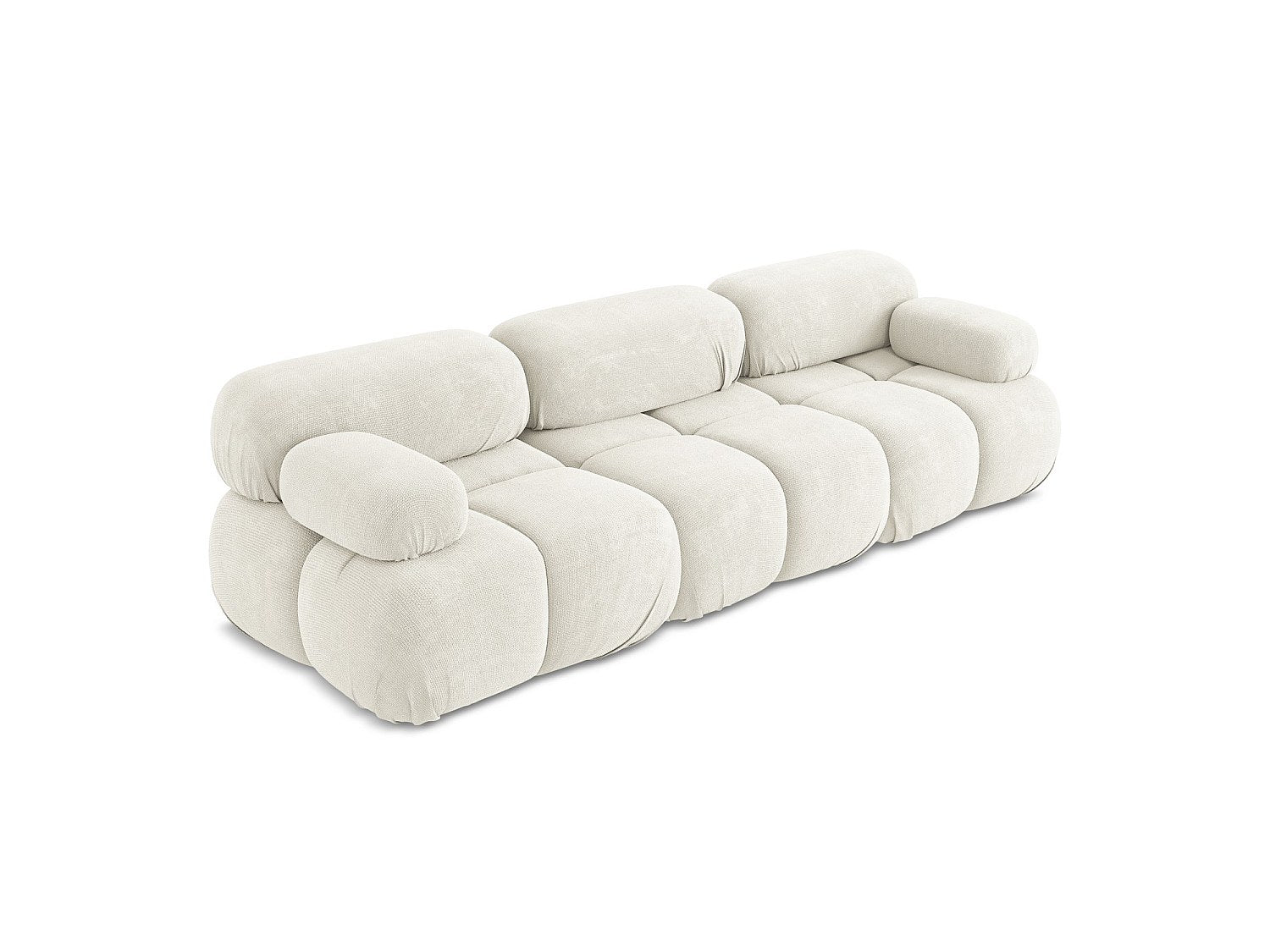 Canapé modulable 3 places blanc tissu