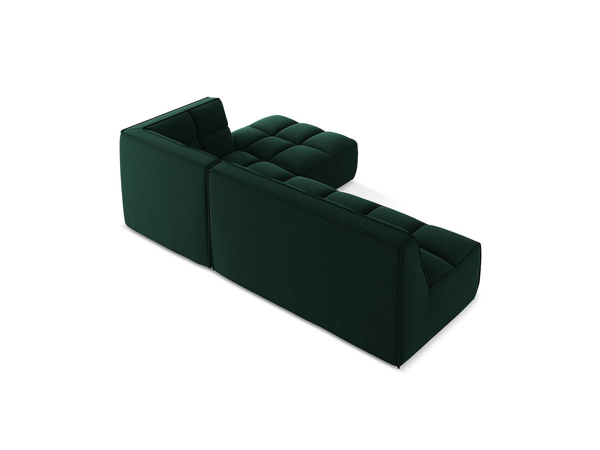 Canapé modulable 4 places vert tissu