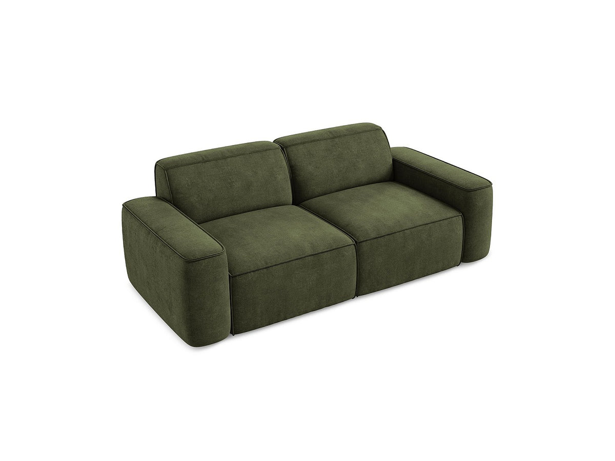 Canapé modulable 3 places vert tissu