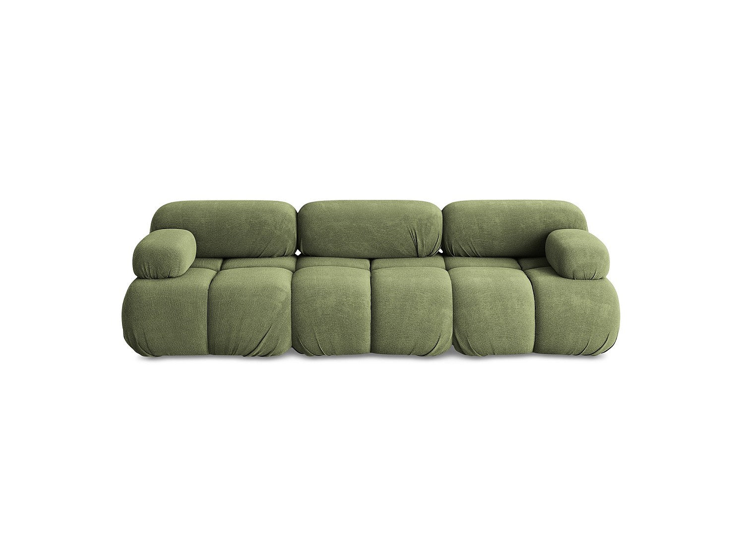 Canapé modulable 3 places vert tissu