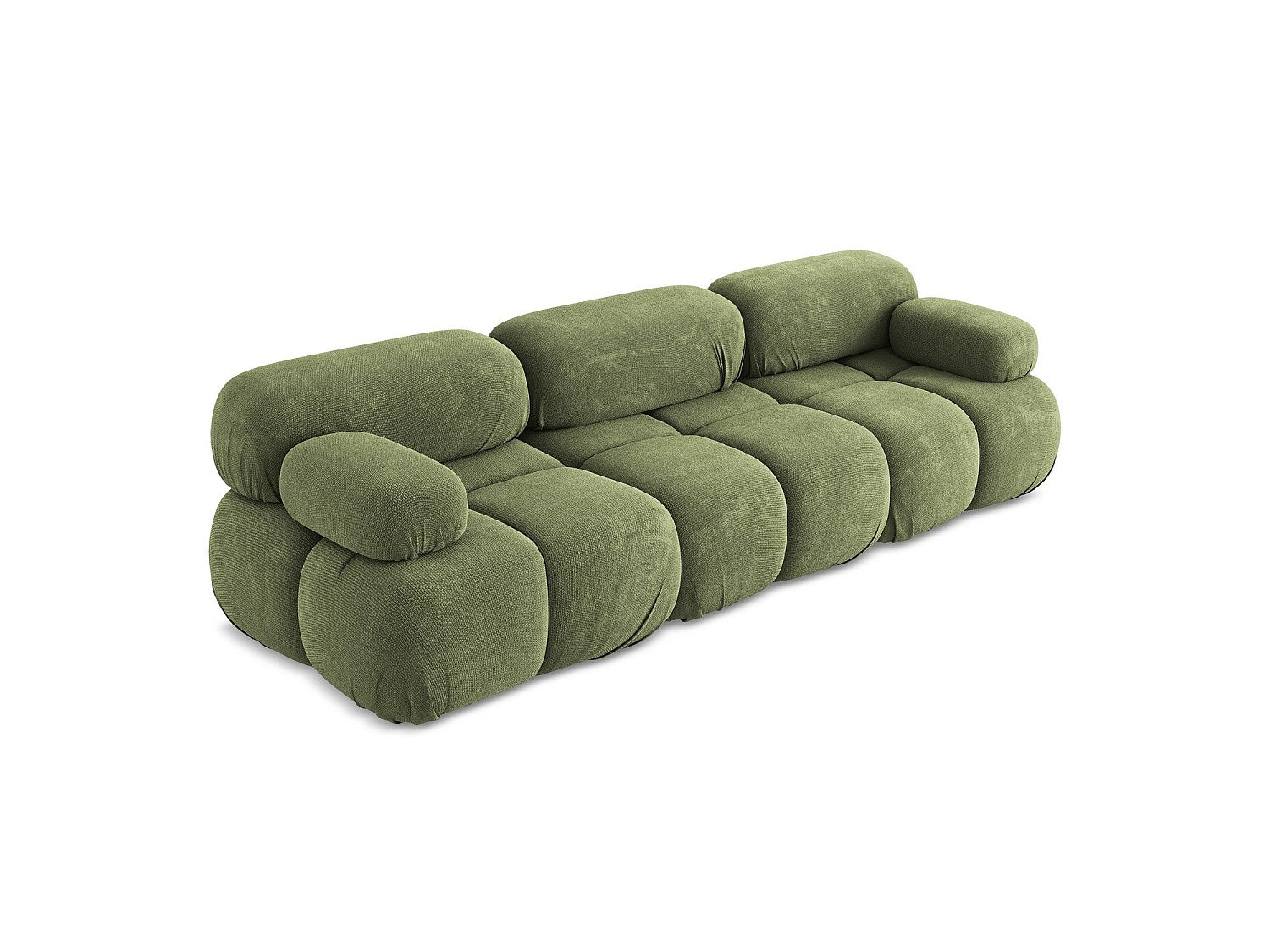 Canapé modulable 3 places vert tissu