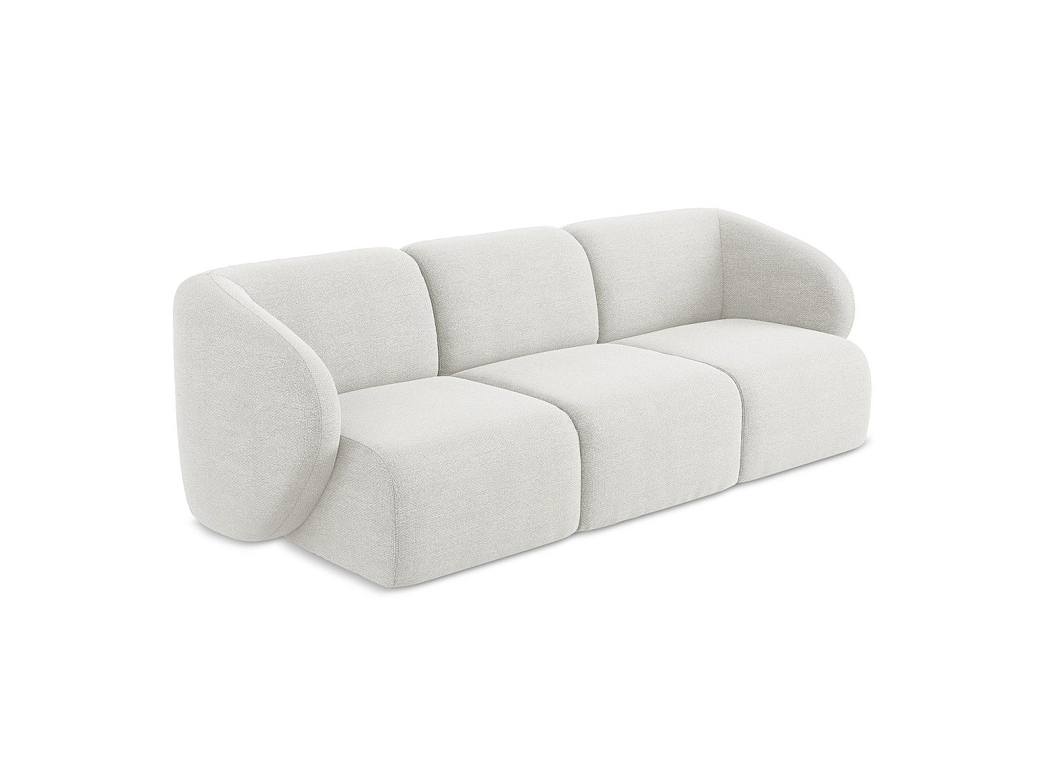 Canapé modulable 3 places blanc tissu