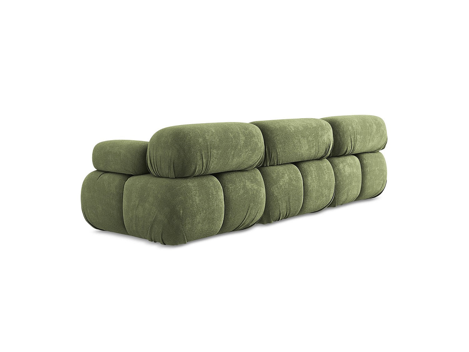 Canapé modulable 3 places vert tissu