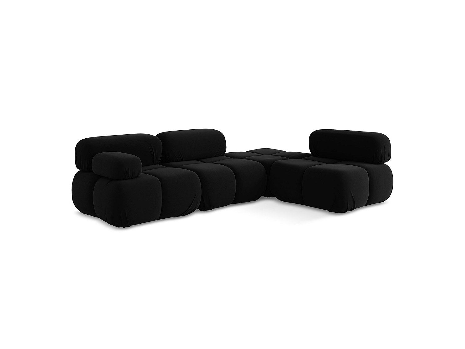 Canapé modulable 3 places noir velours
