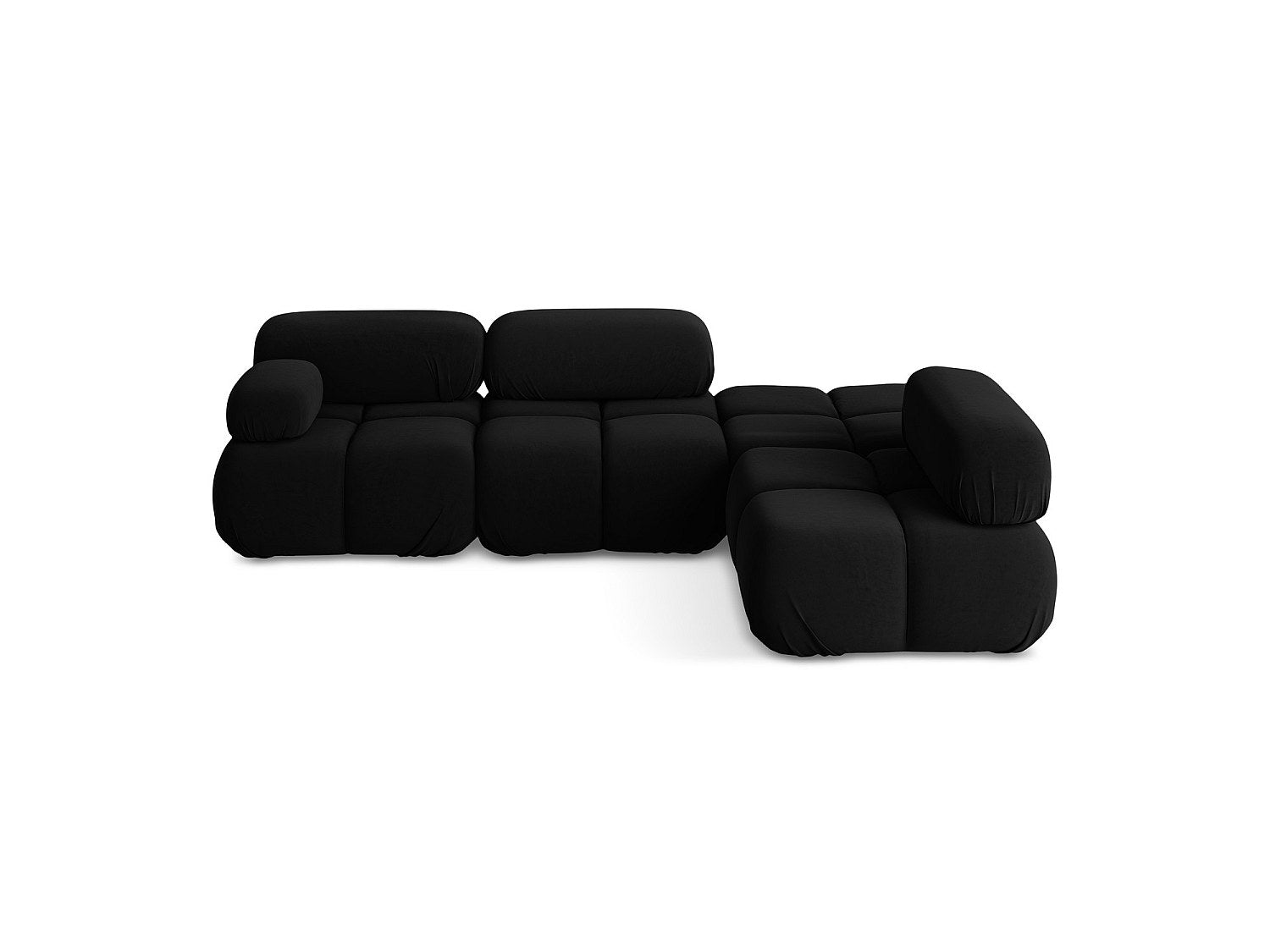 Canapé modulable 3 places noir velours
