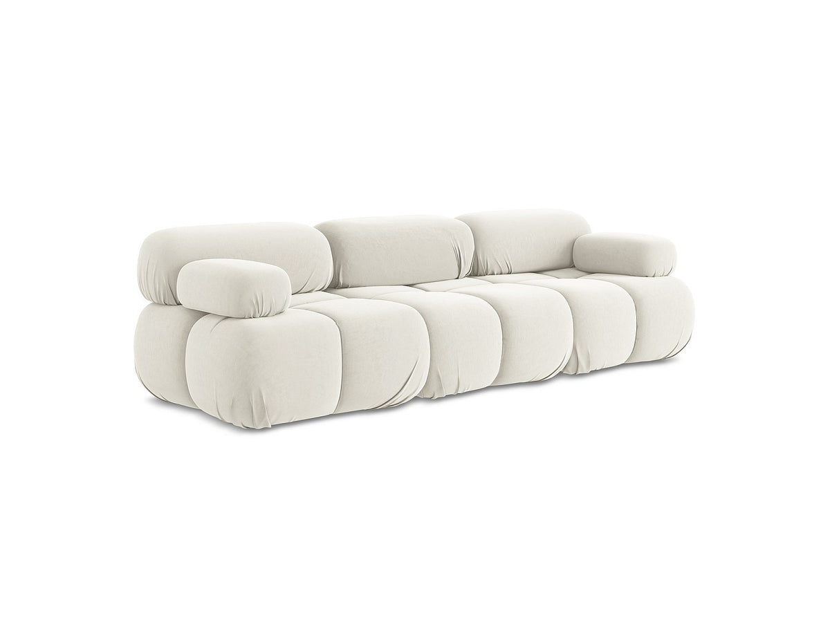 Canapé modulable 3 places beige velours