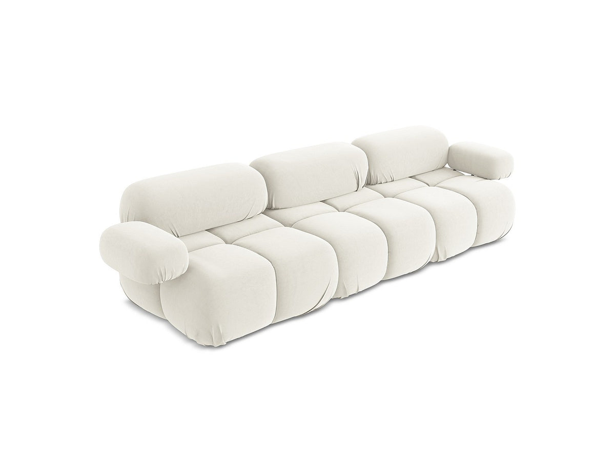 Canapé modulable 3 places beige velours