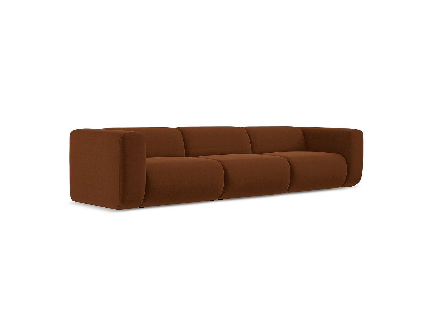 Canapé modulable 4 places orange tissu