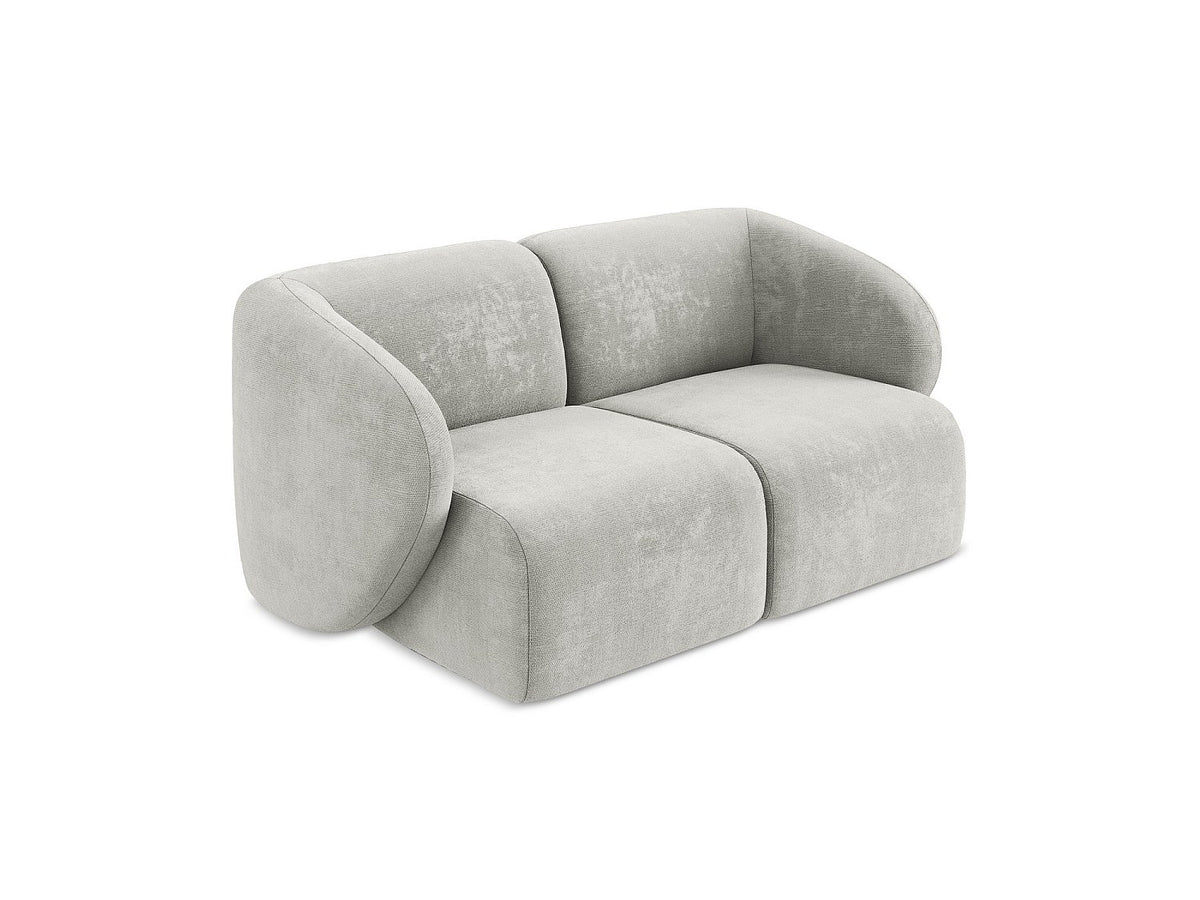 Canapé modulable 2 places gris tissu