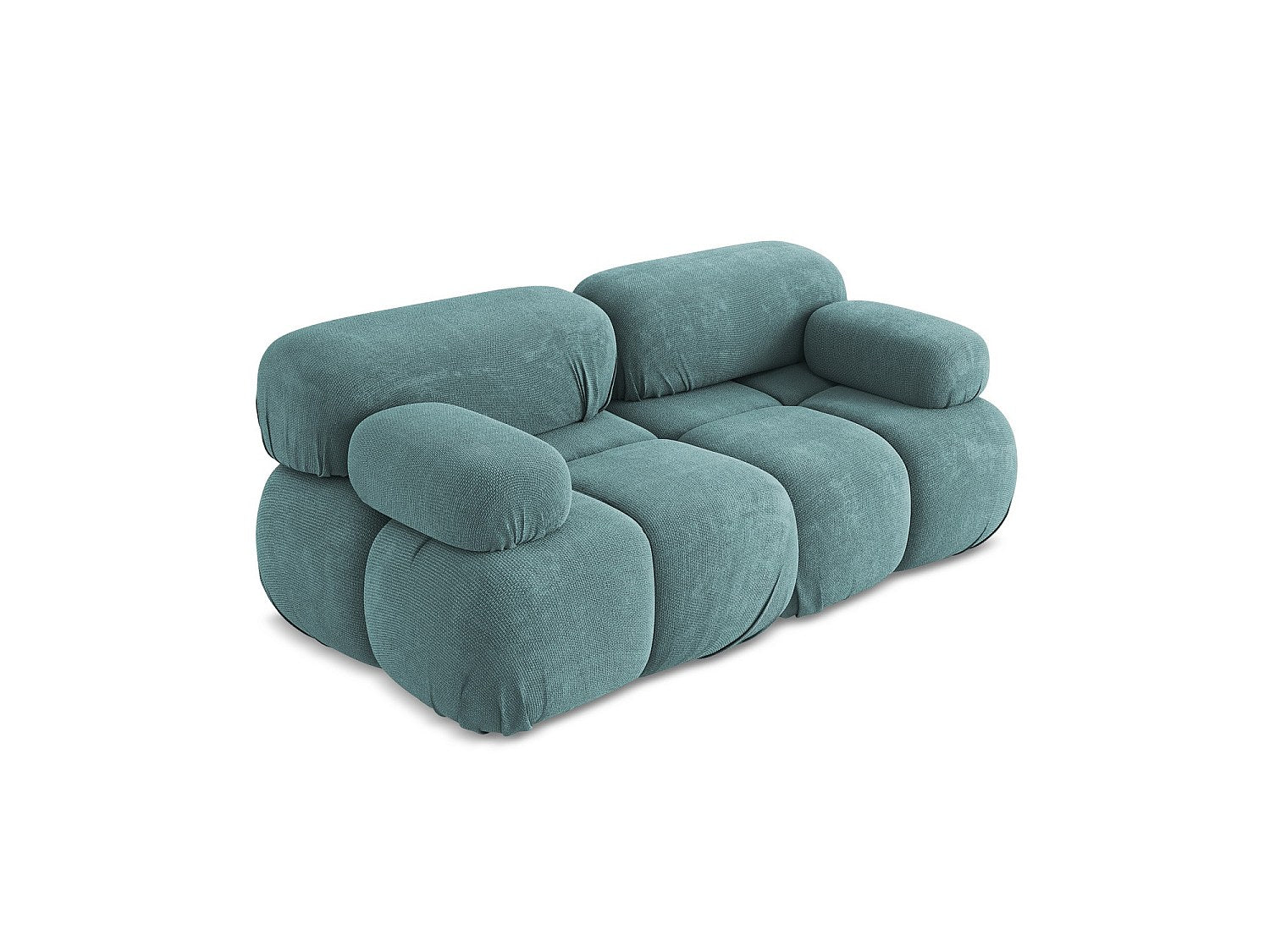Canapé modulable 2 places bleu tissu