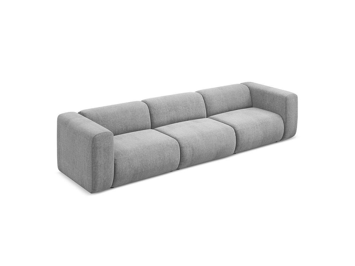 Canapé modulable 4 places gris tissu