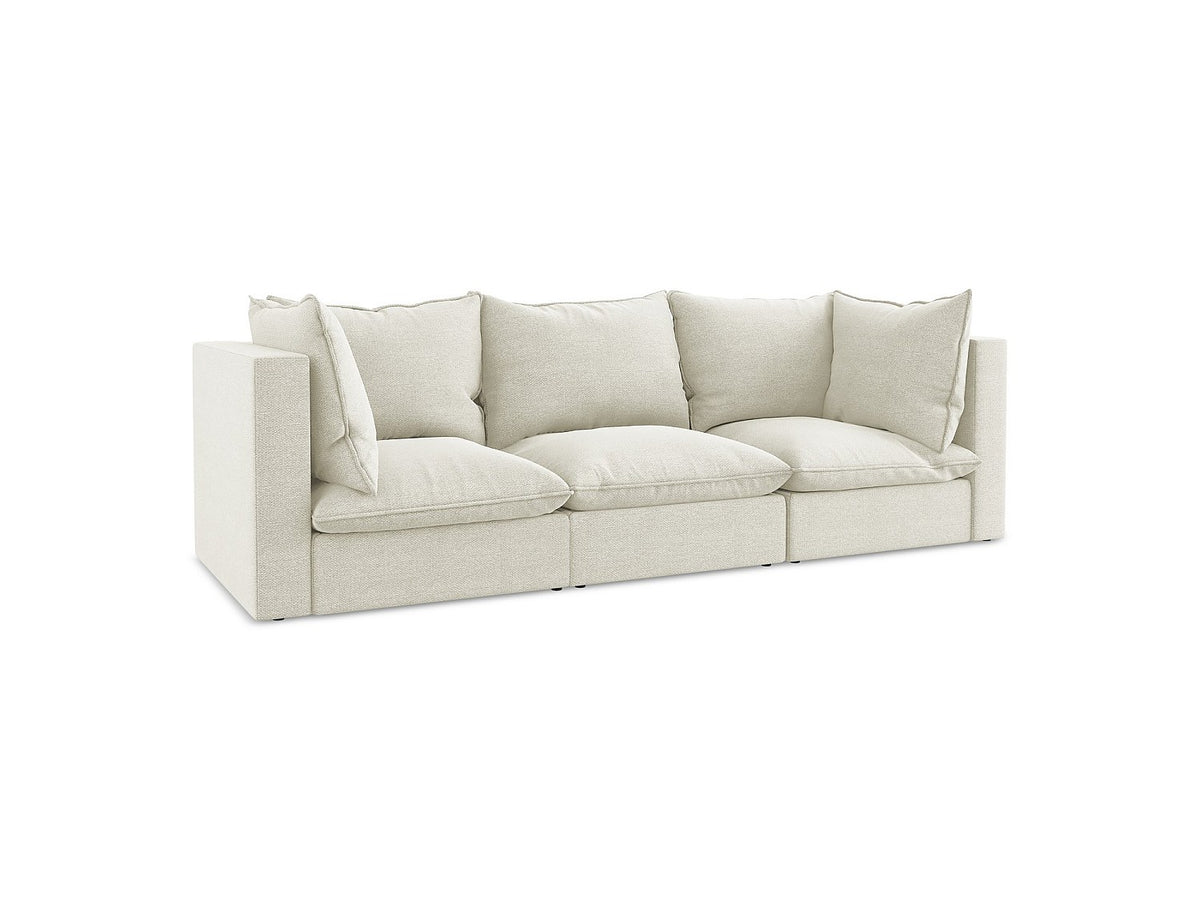 Canapé modulable 3 places beige tissu - Ravenna