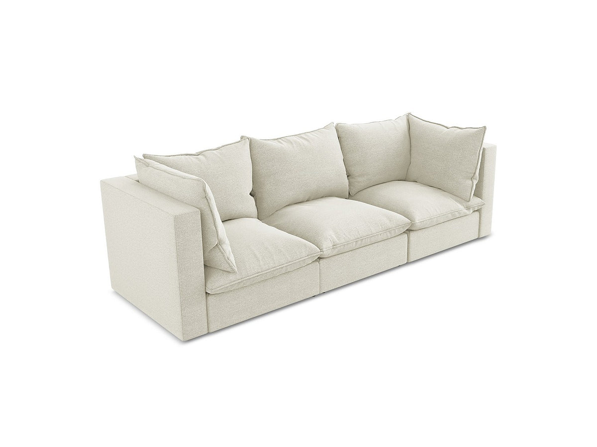 Canapé modulable 3 places beige tissu - Ravenna