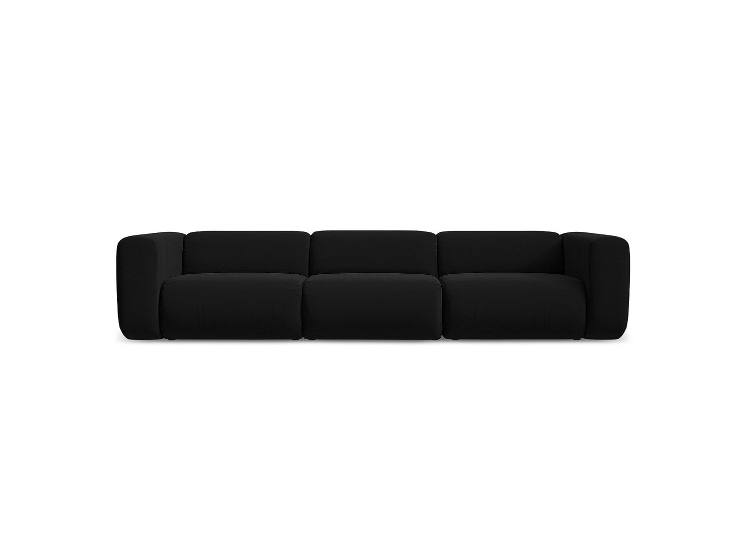 Canapé modulable 4 places noir tissu
