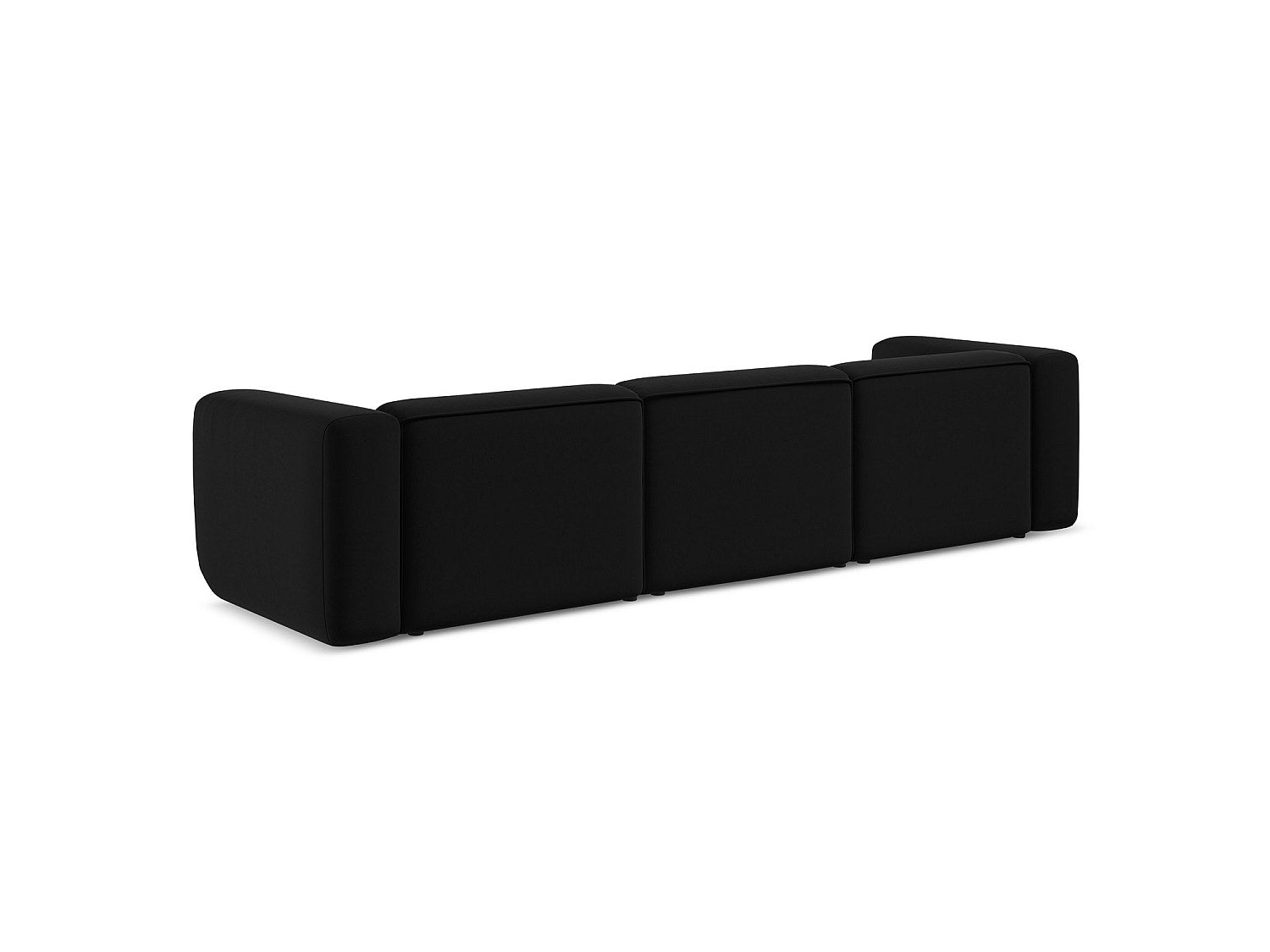 Canapé modulable 4 places noir tissu