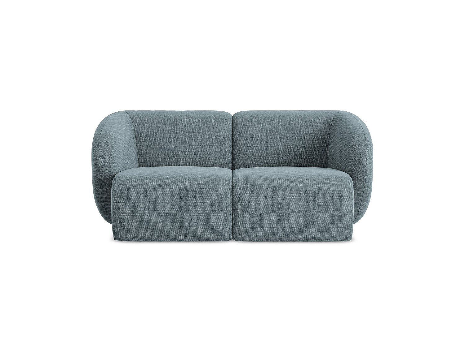 Canapé modulable 2 places bleu tissu