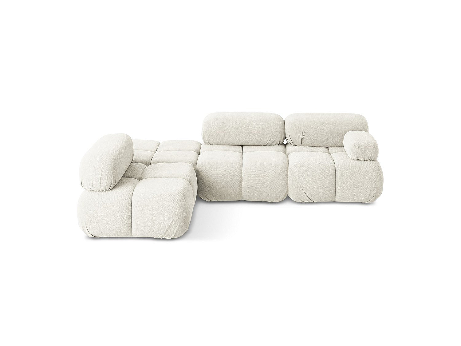 Canapé modulable 3 places blanc tissu