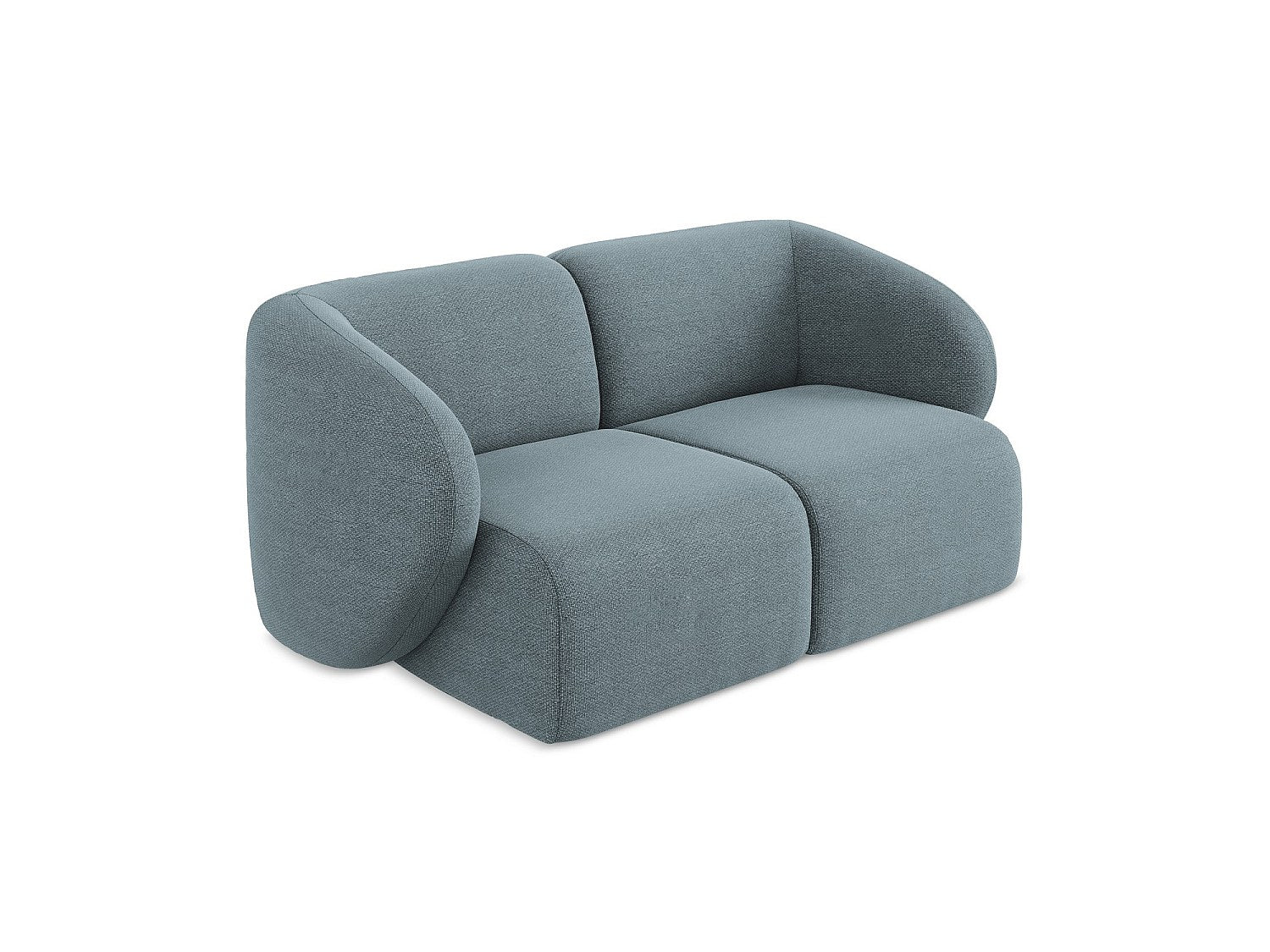 Canapé modulable 2 places bleu tissu