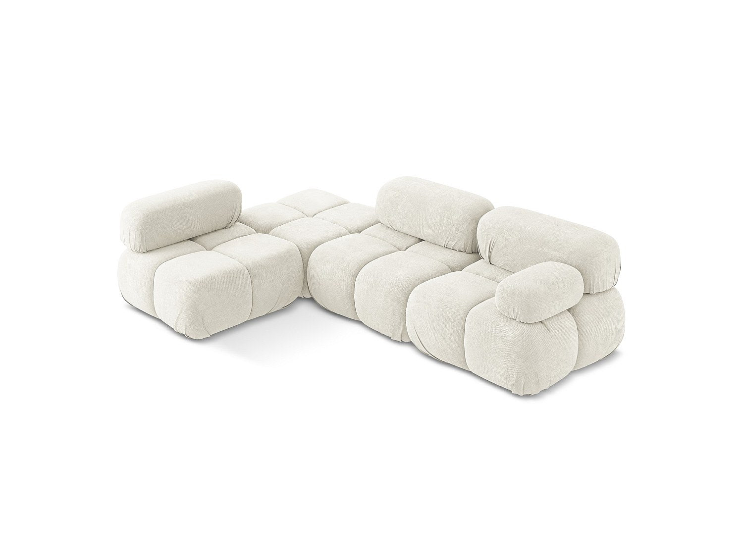 Canapé modulable 3 places blanc tissu