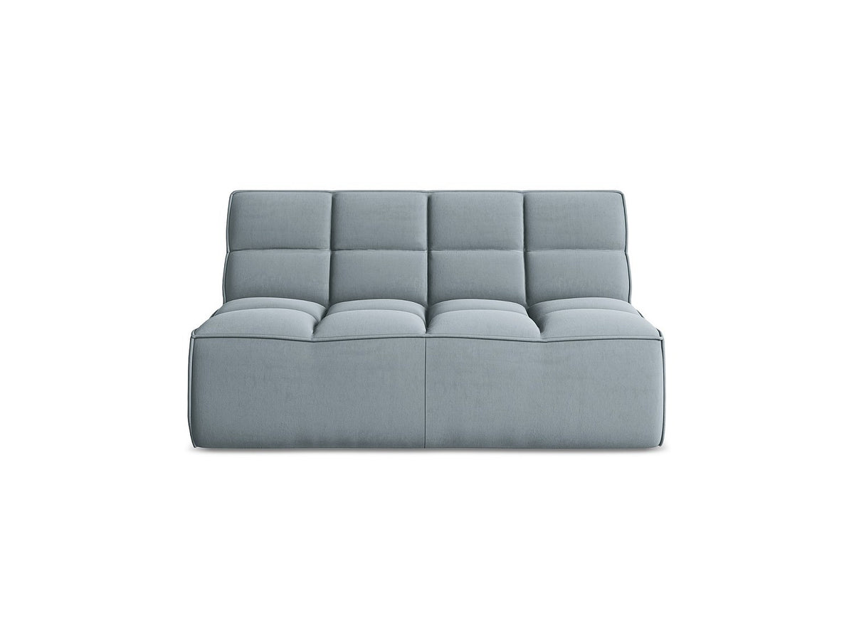 Canapé modulable 2 places bleu tissu