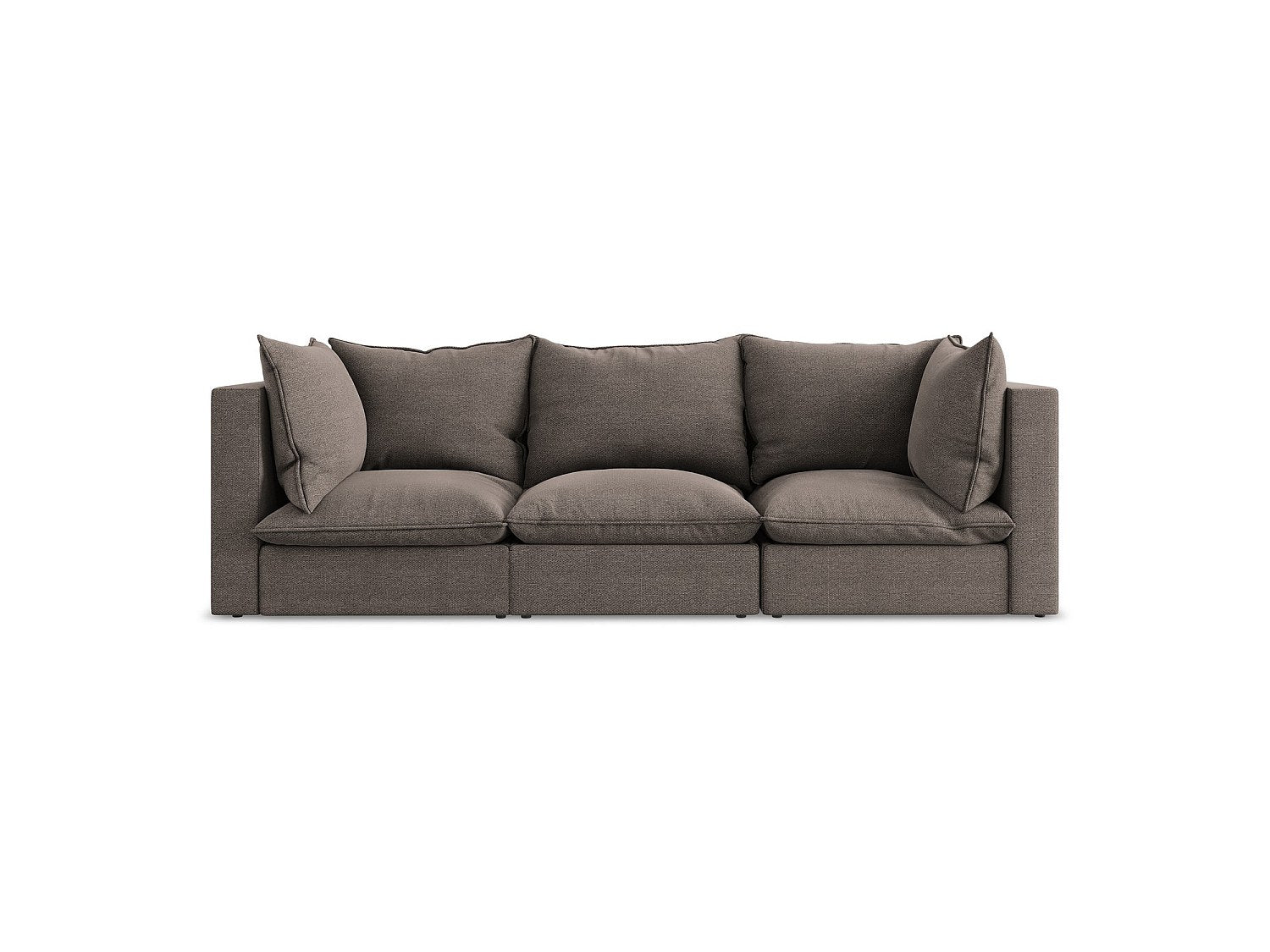 Canapé modulable 3 places marron tissu - Ravenna