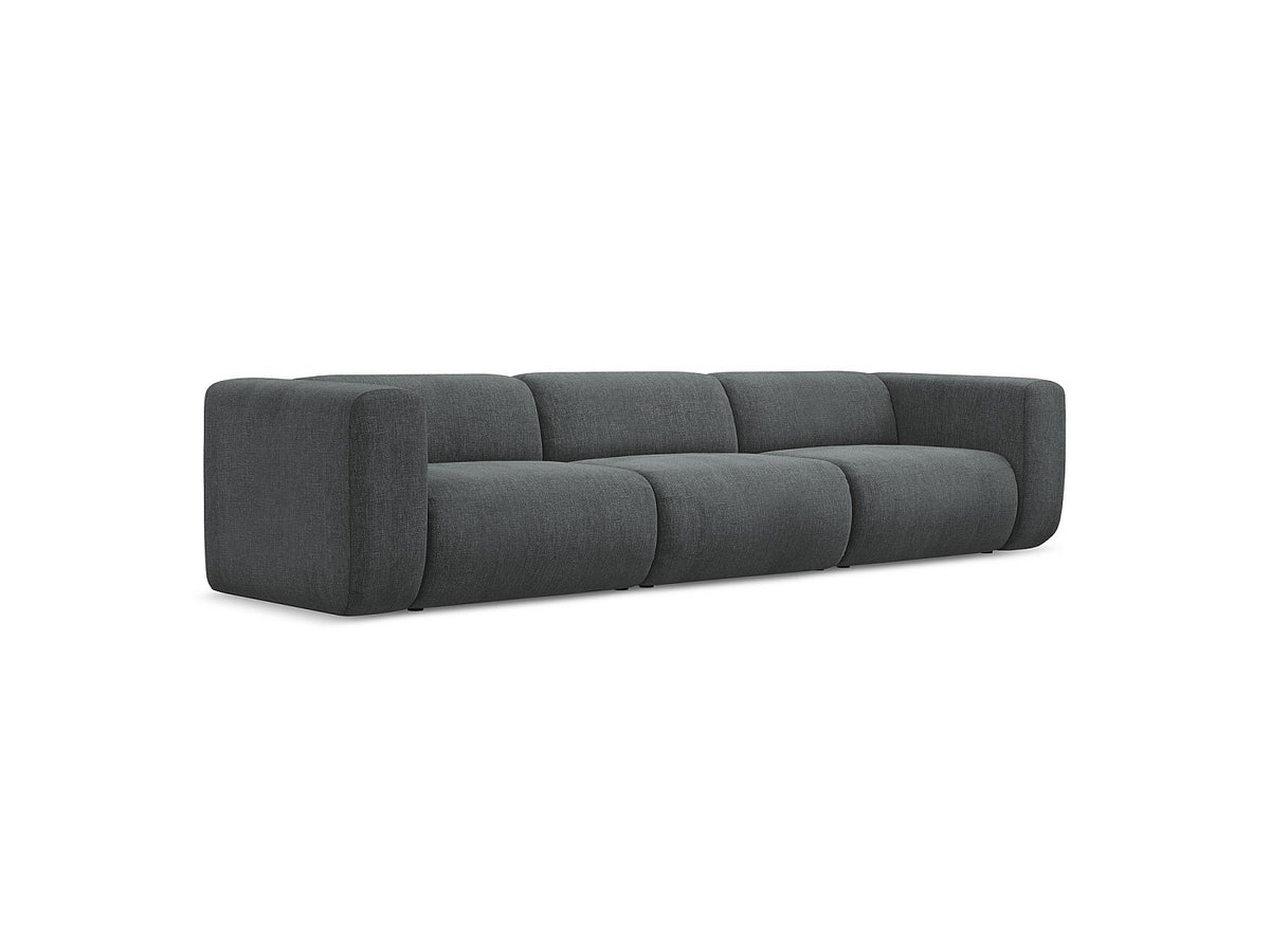 Canapé modulable 4 places gris tissu
