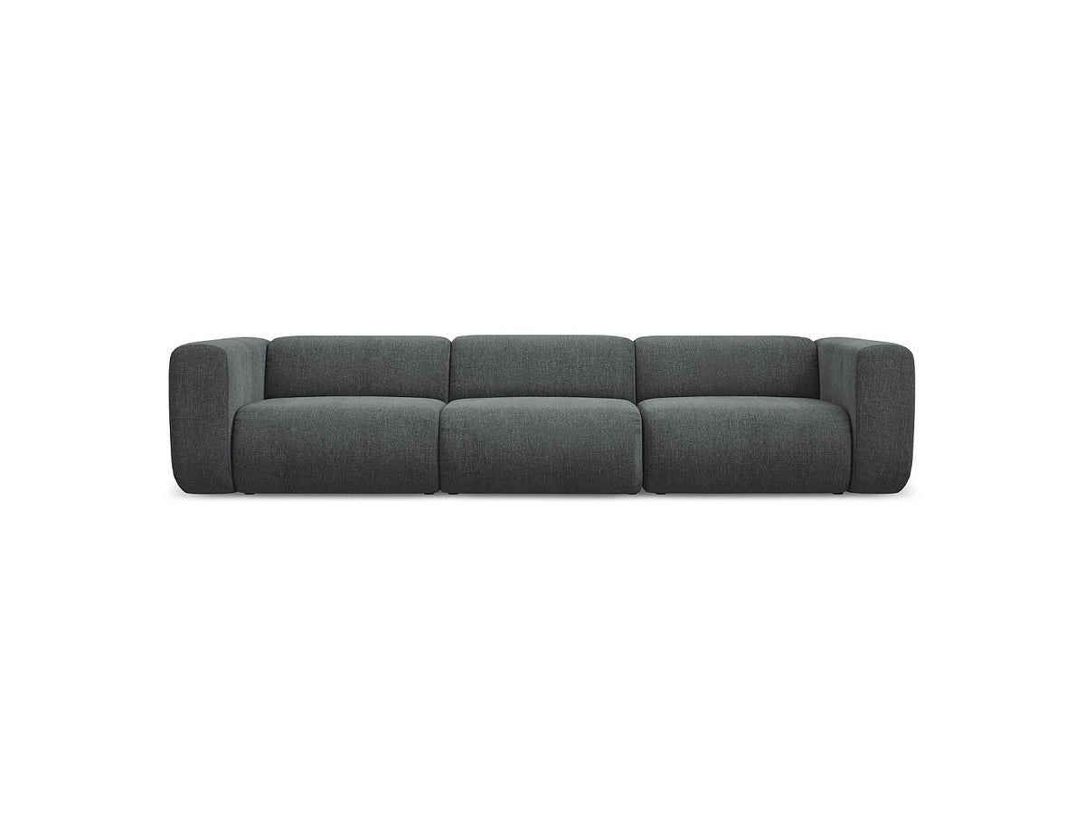 Canapé modulable 4 places gris tissu