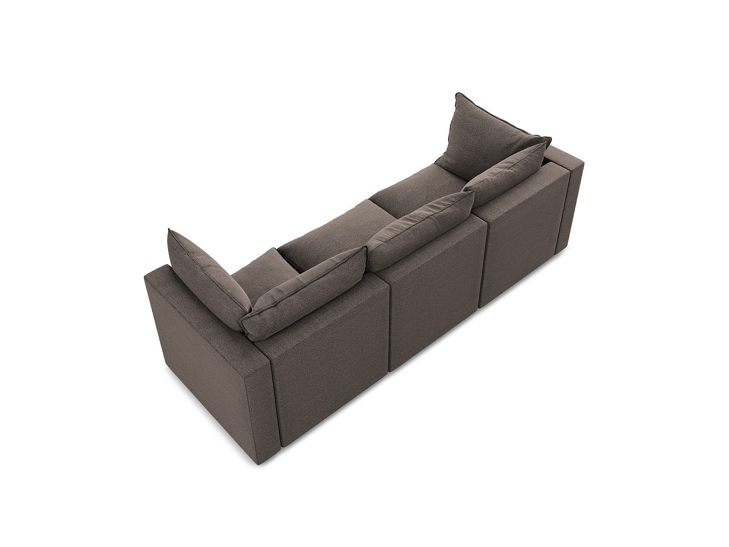 Canapé modulable 3 places marron tissu - Ravenna