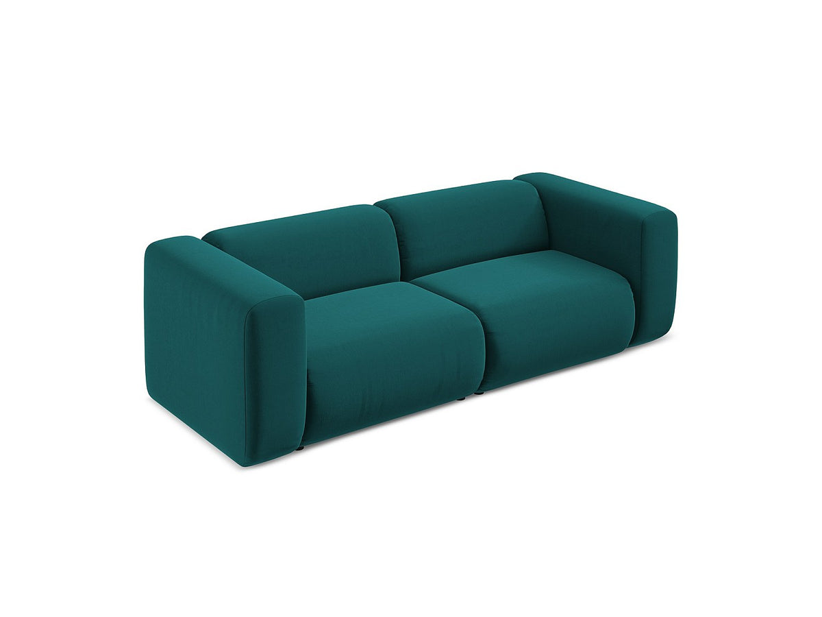 Canapé modulable 3 places bleu tissu