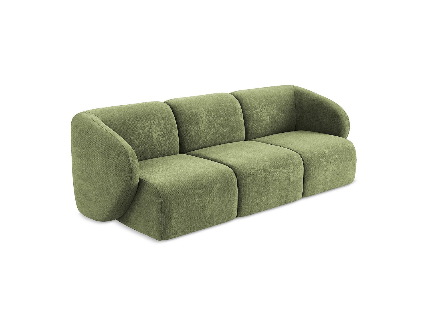 Canapé modulable 3 places vert tissu