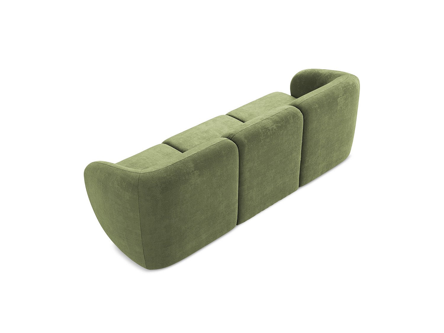 Canapé modulable 3 places vert tissu