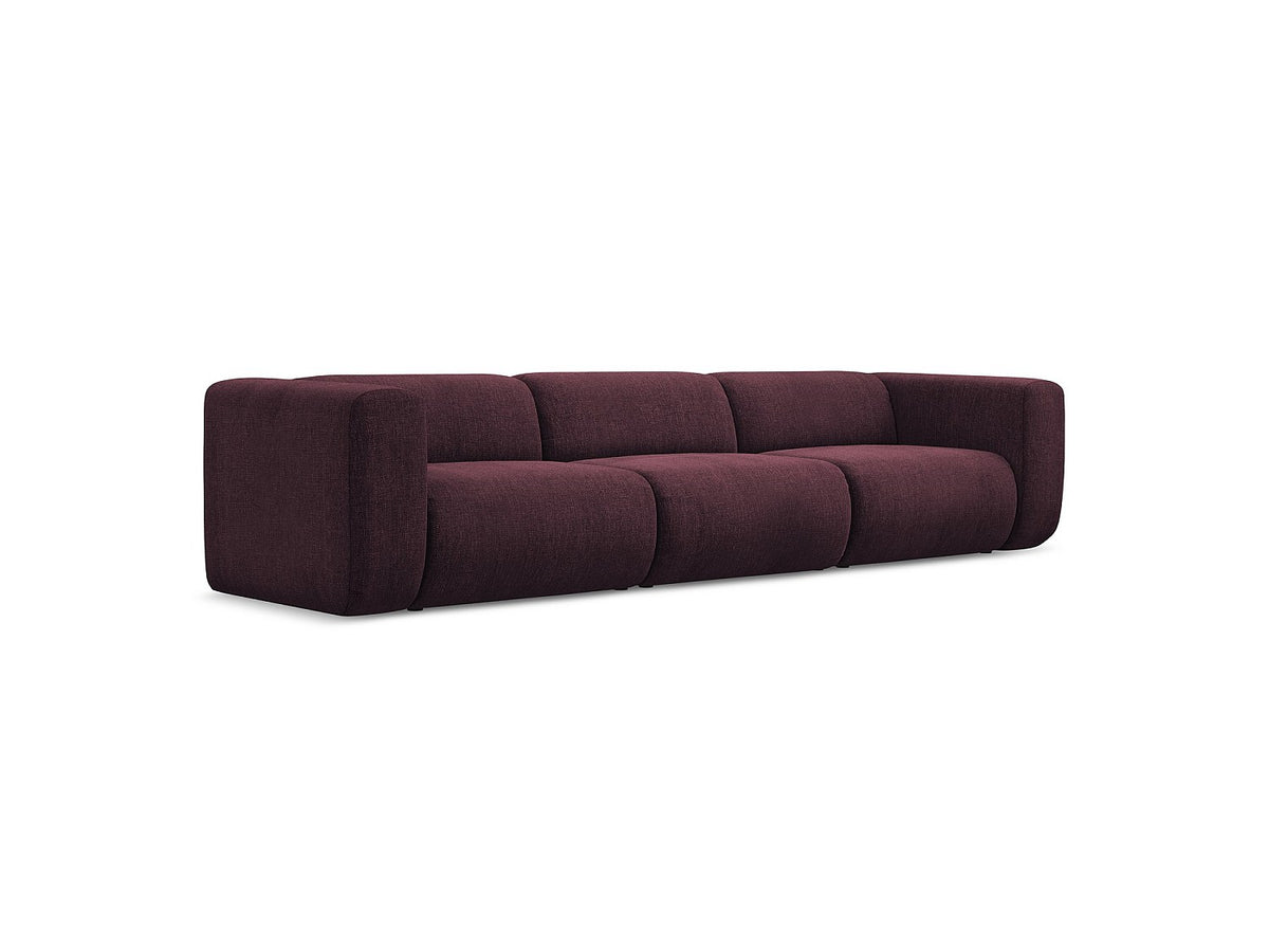 Canapé modulable 4 places rouge tissu