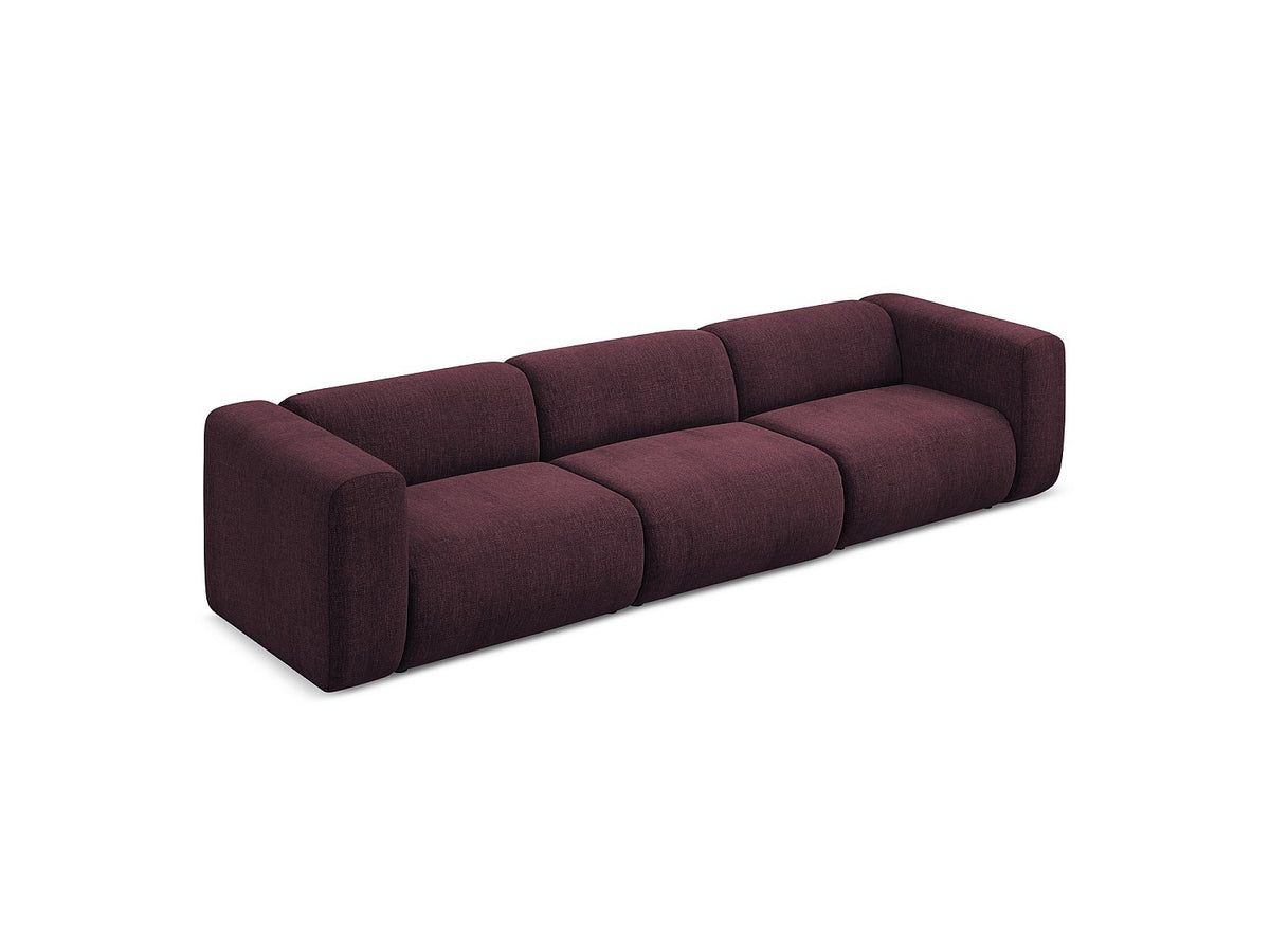 Canapé modulable 4 places rouge tissu