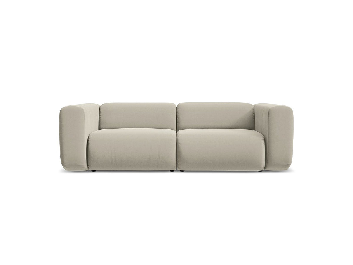 Canapé modulable 3 places marron tissu