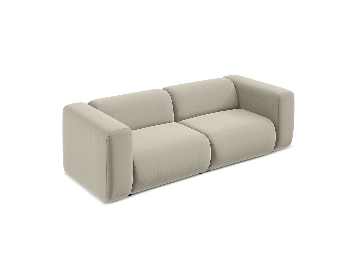 Canapé modulable 3 places marron tissu
