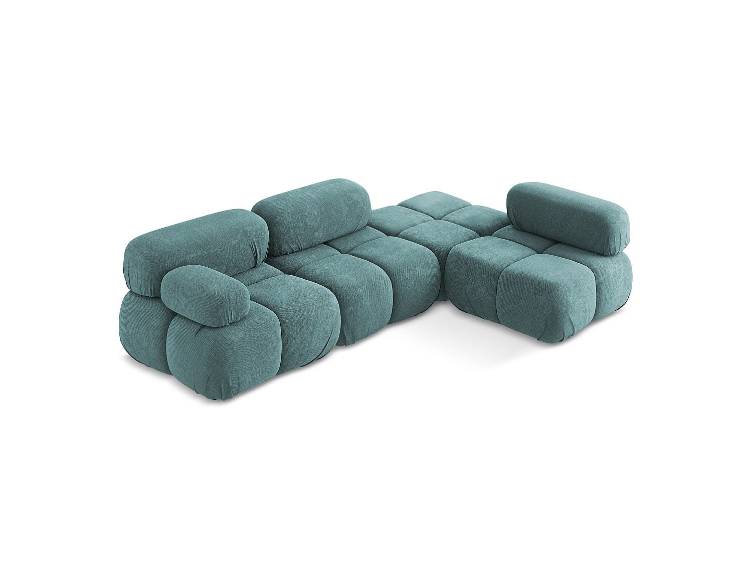 Canapé modulable 3 places bleu tissu