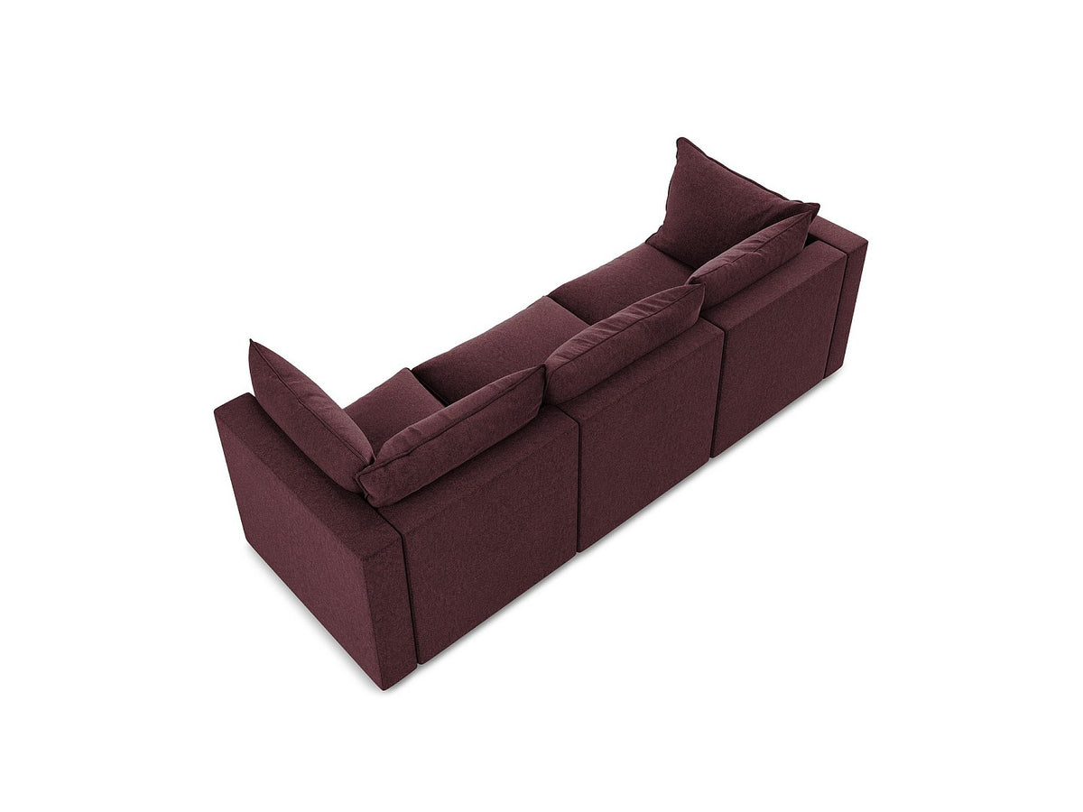 Canapé modulable 3 places marron velours - Ravenna