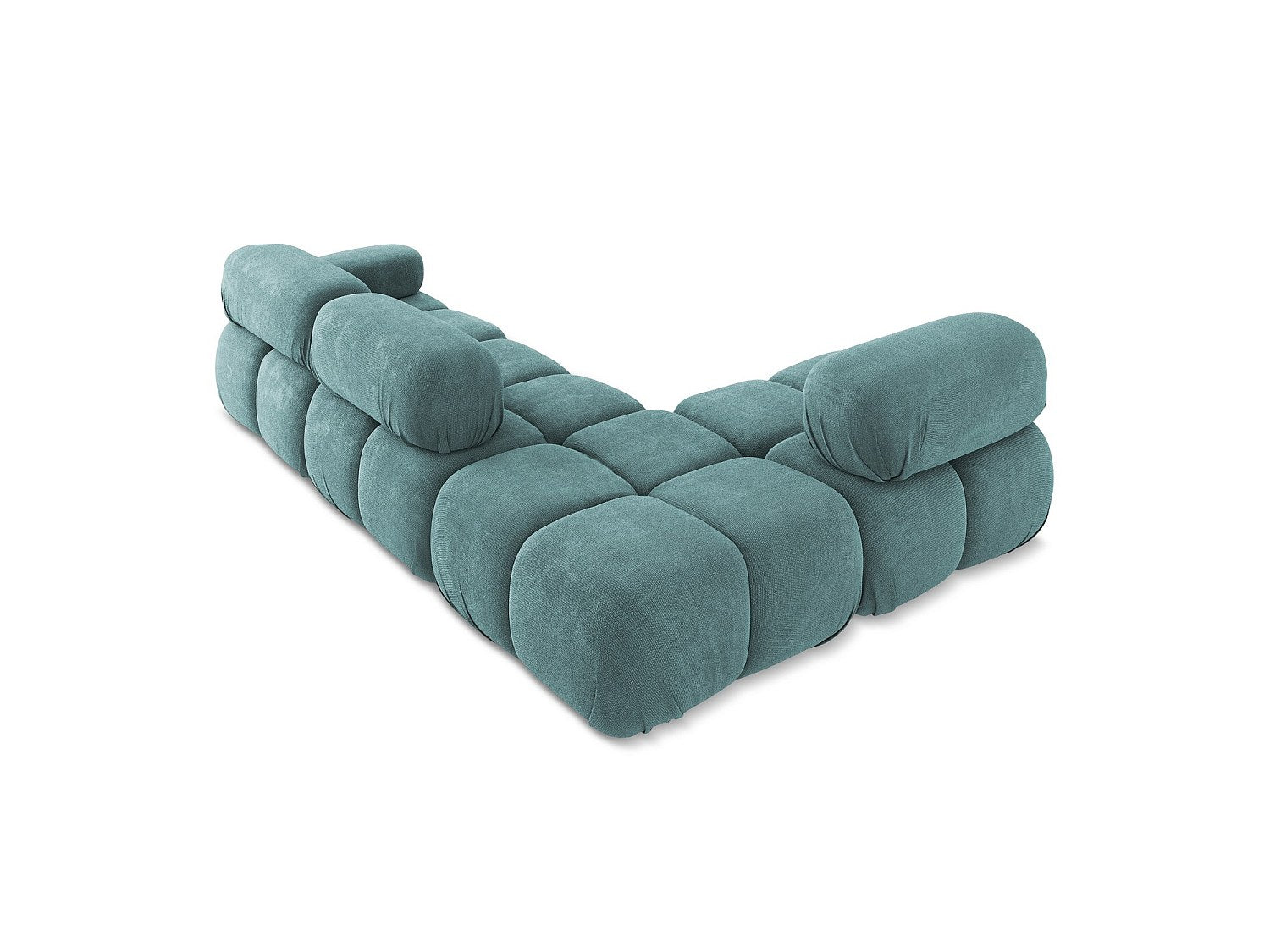 Canapé modulable 3 places bleu tissu