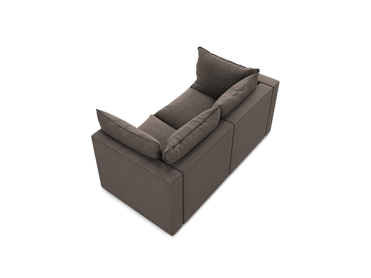 Canapé modulable 2 places marron tissu - Ravenna