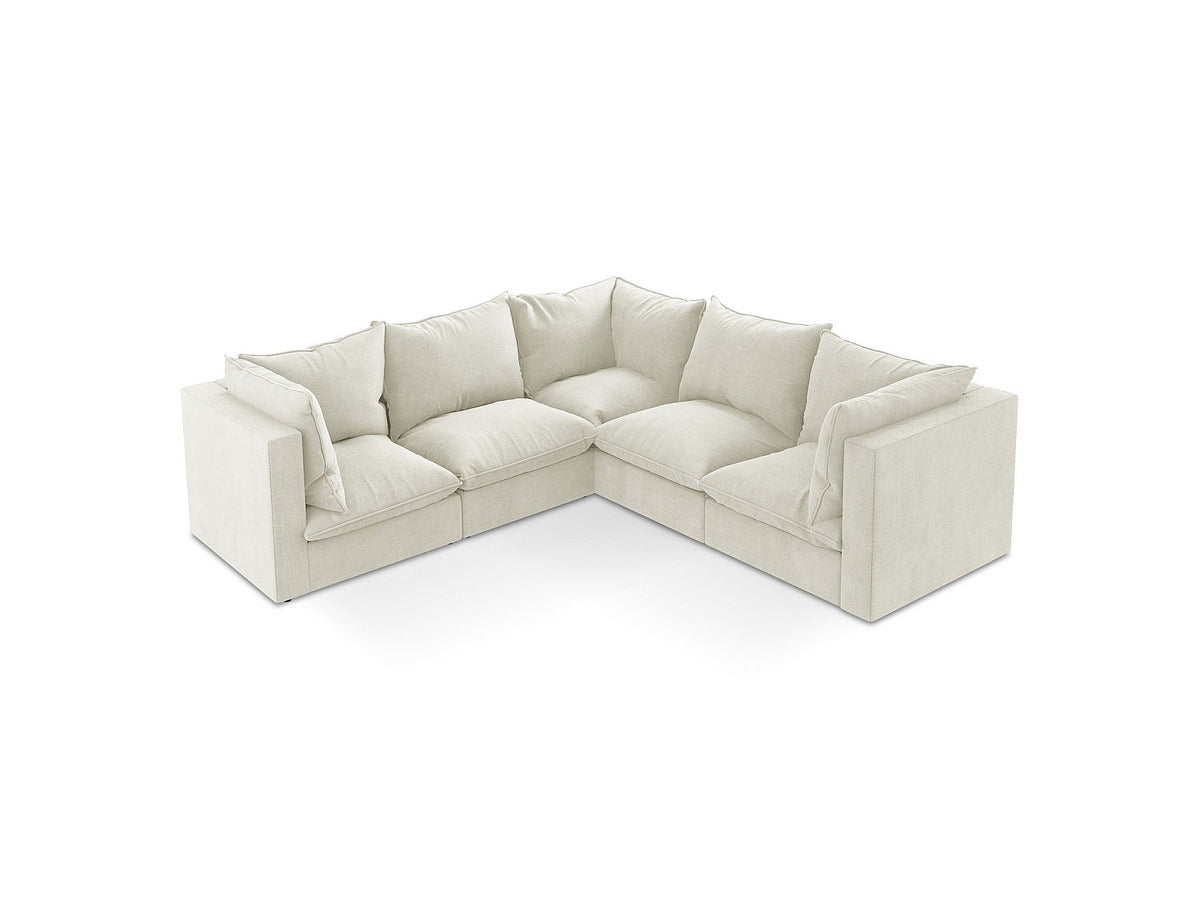 Canapé modulable 4 places beige tissu - Ravenna