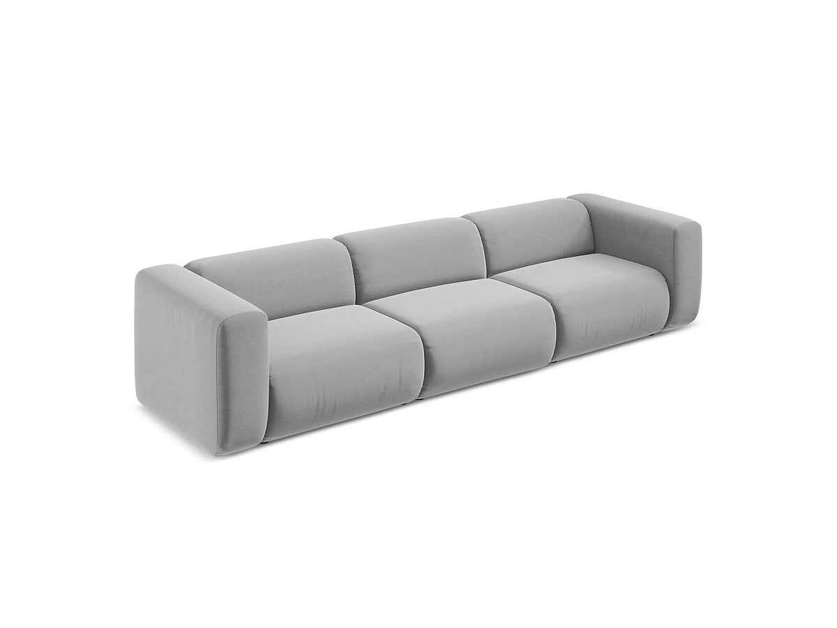 Canapé modulable 4 places gris tissu