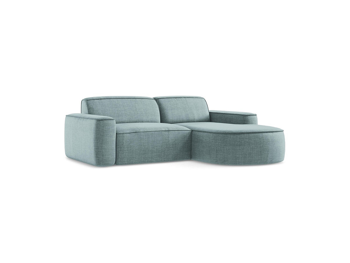 Canapé modulable 5 places bleu tissu