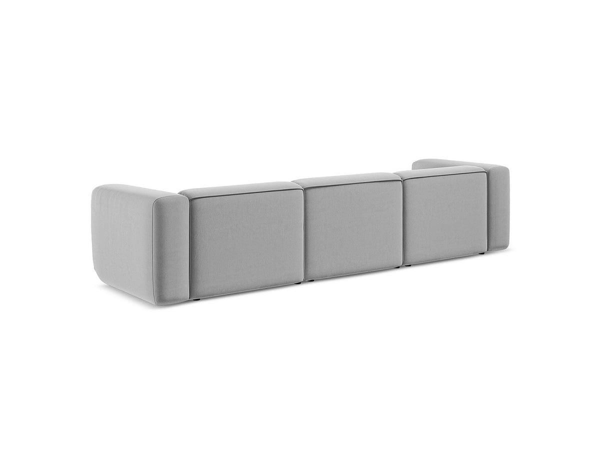 Canapé modulable 4 places gris tissu